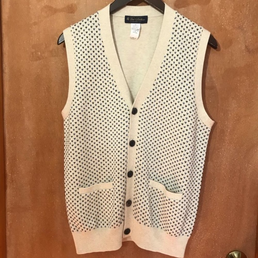 NWOT Brooks Brothers Cardigan 100% Cotton Vest